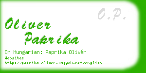 oliver paprika business card