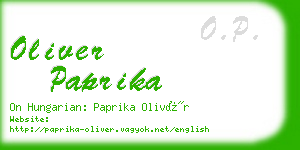 oliver paprika business card